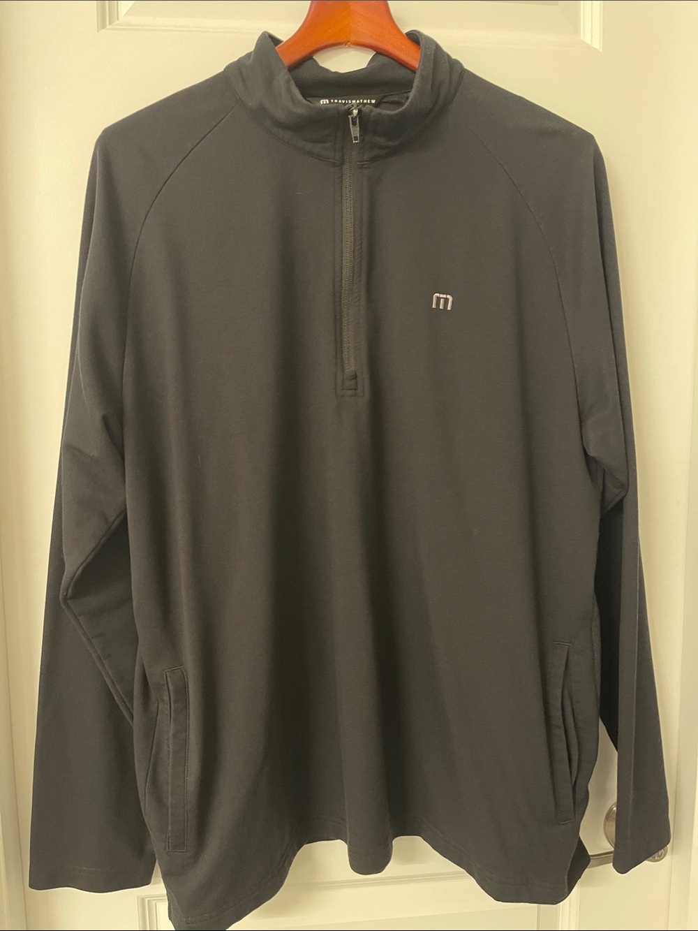 Travis Mathew Jet Black Half-Zip Pullover